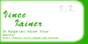 vince kainer business card